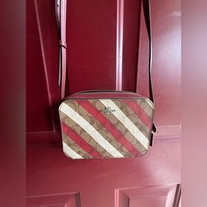 Coach Red and Brown Striped Women's Bag